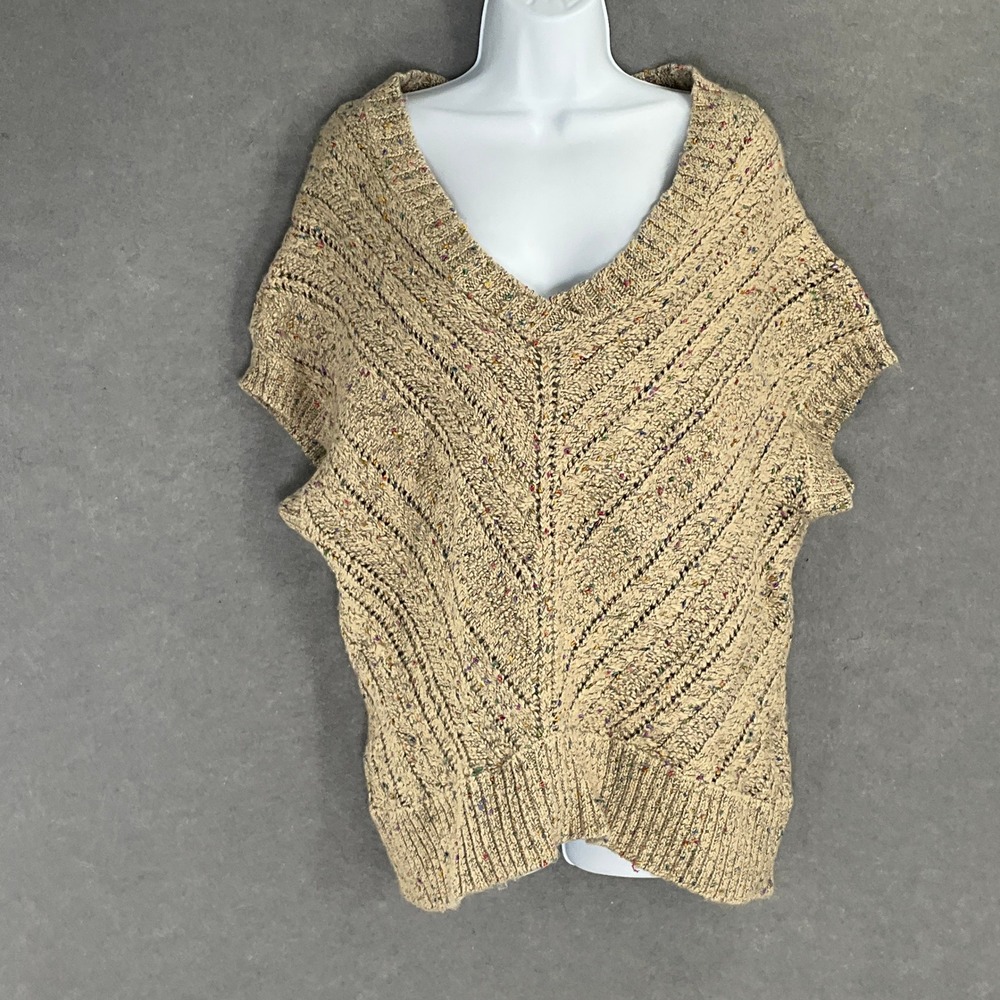 American Eagle Outfitters Speckled Vest Sweater Wool Blend Women XL Grannycore
